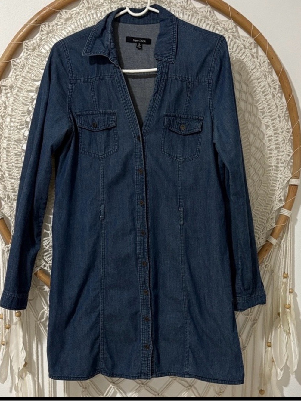New Look Blue Denim long sleeve dress